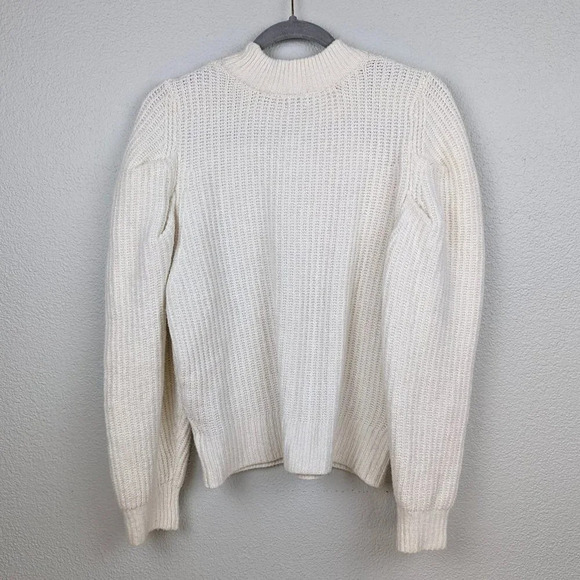 A New Day Cream Puff Sleeve Pullover Sweater Size Medium - Picture 4 of 9